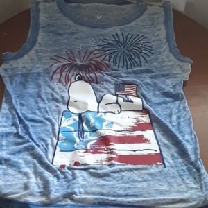 Peanuts Snoopy 4th of July Distressed Tank